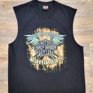 Harley Davidson Bahamas Black Tank Top Mens L Sleeveless Muscle Shirt Skull